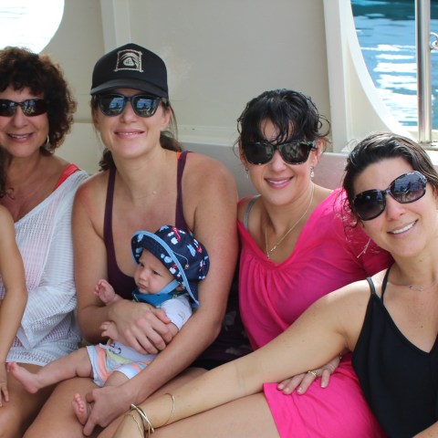 Five lovely ladies and a baby enjoy a private charter