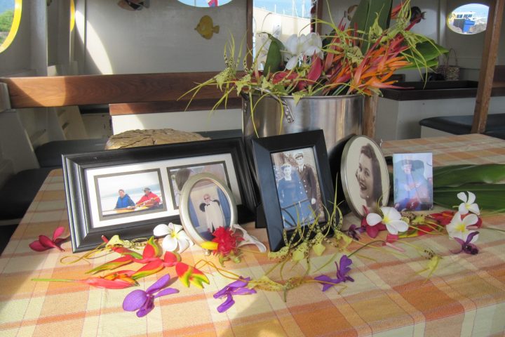 a vase of flowers on a table