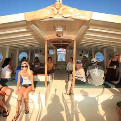a group of people sitting at a table