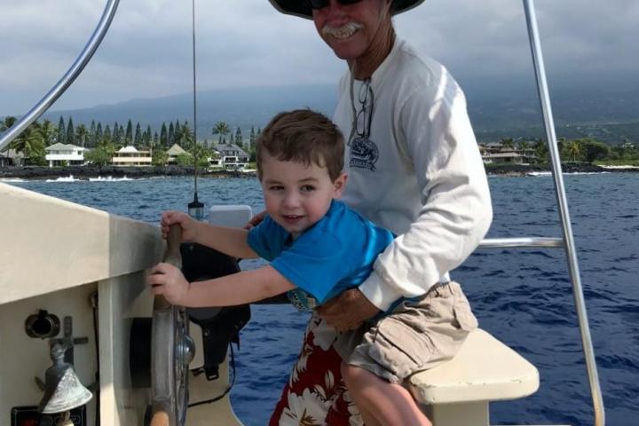 a man in a boat on a body of water