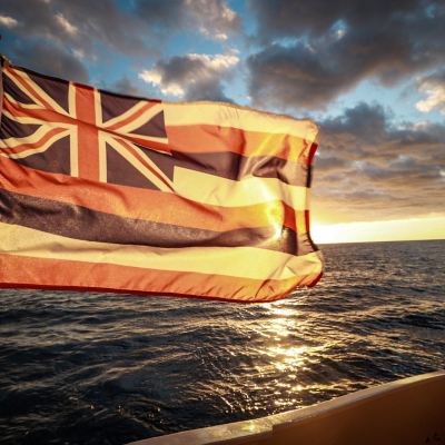 a sunset over a body of water