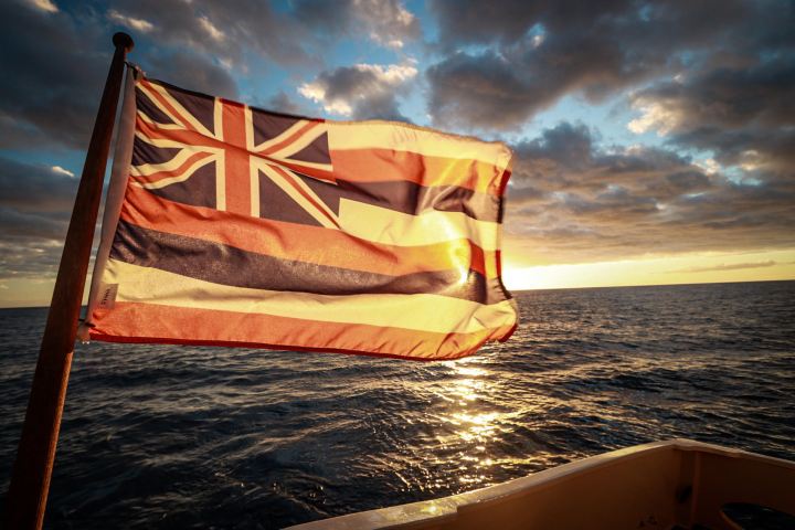 a sunset over a body of water